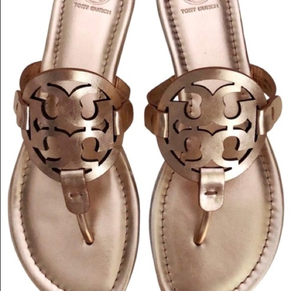 Tory Burch Miller sandals rose gold